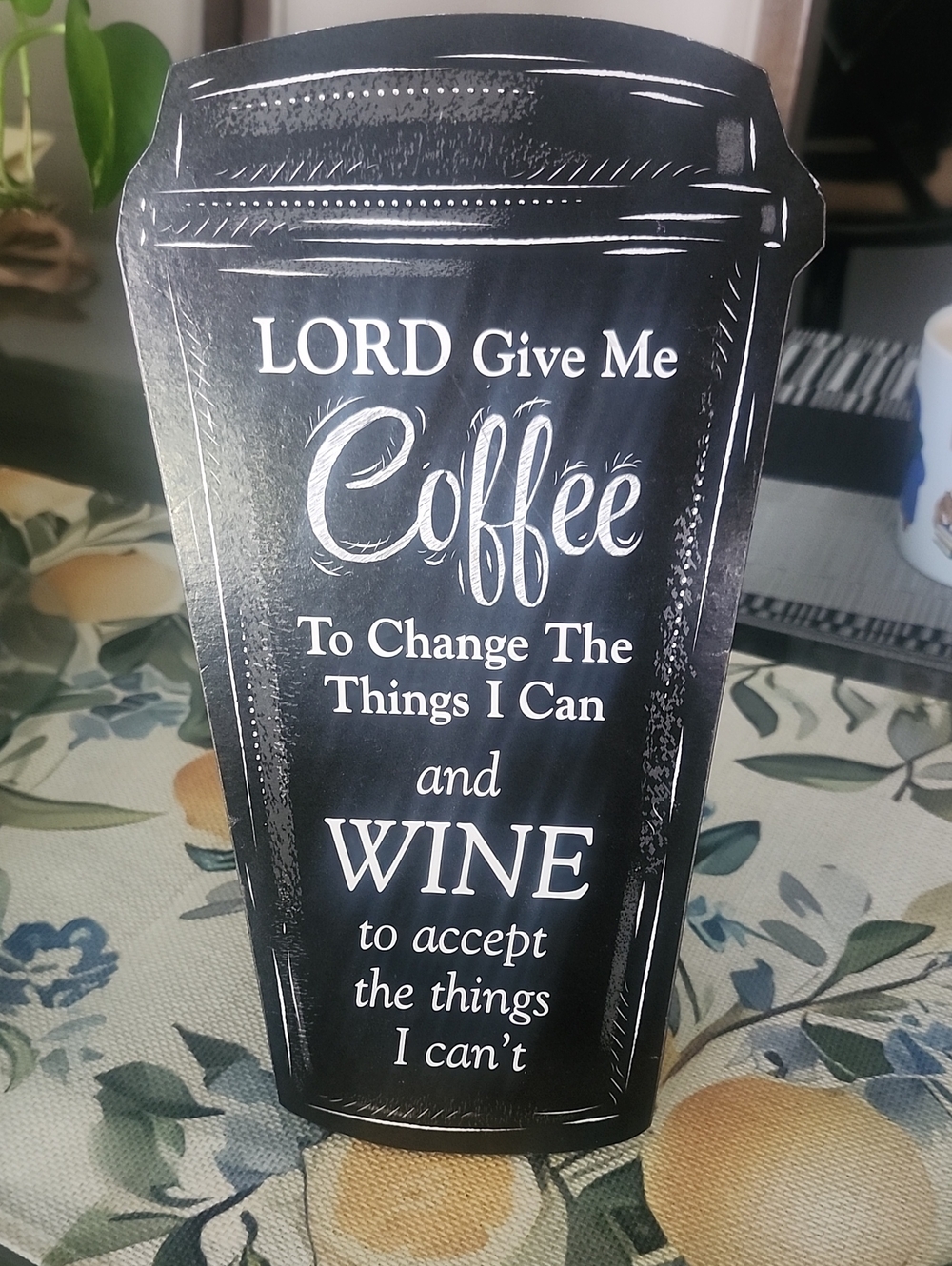 Coffee & Wine Decorative Sign - Black